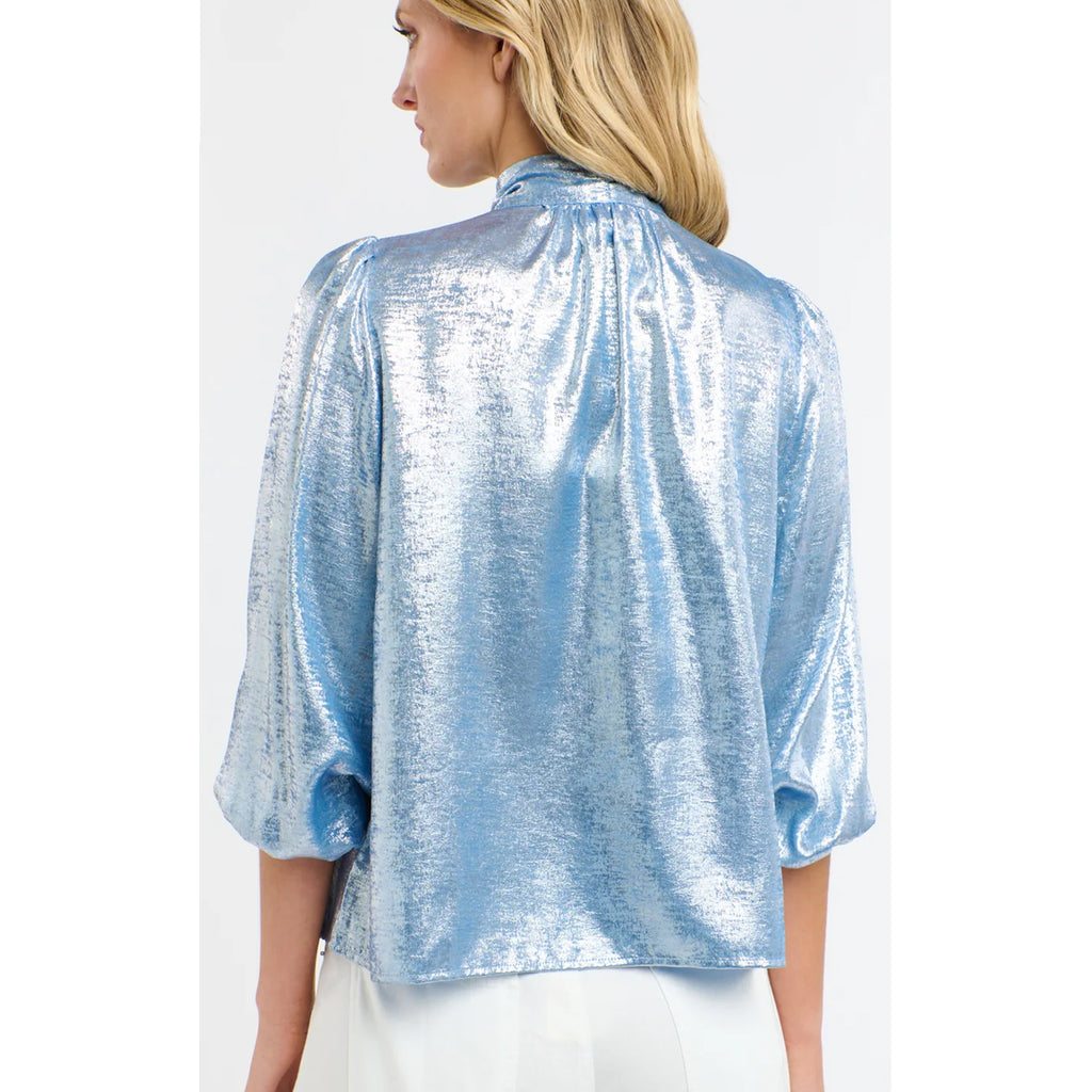 Top Summer Pussy Bow - Arctic Blue