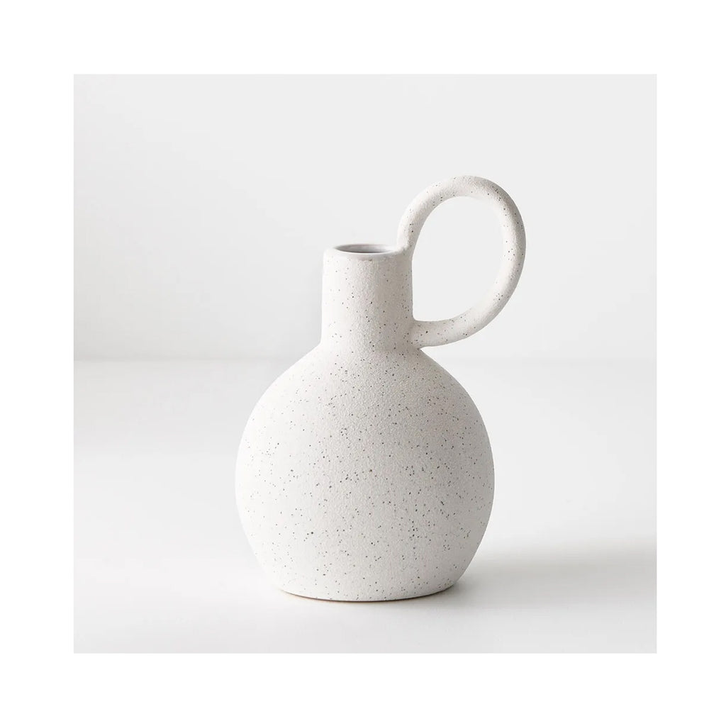Vase Pilu with Handle - White
