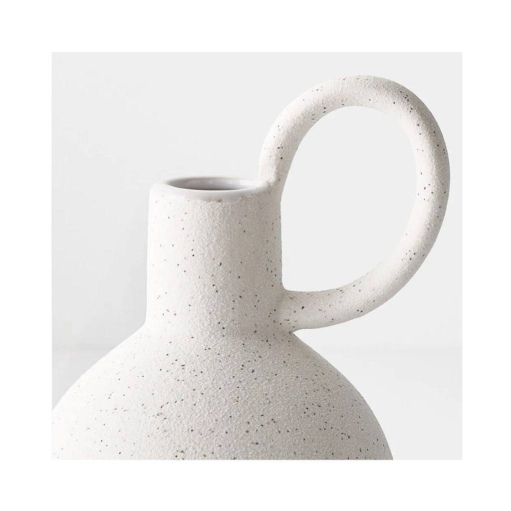 Vase Pilu with Handle - White