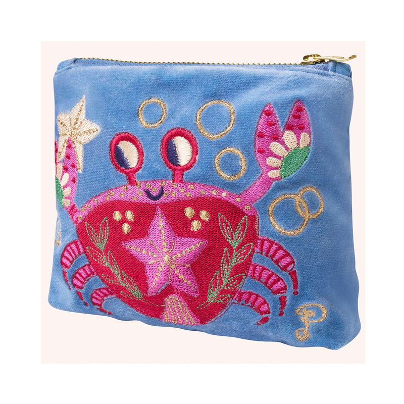Pouch Velvet Mini - Seafaring Crab