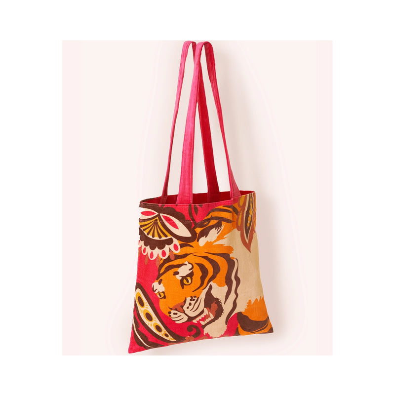 Bag Velvet Tote - Roaring Tiger