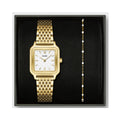 Watch Gift Set - Gracieuse Petite Gold Link & White Epoxy Bracelet