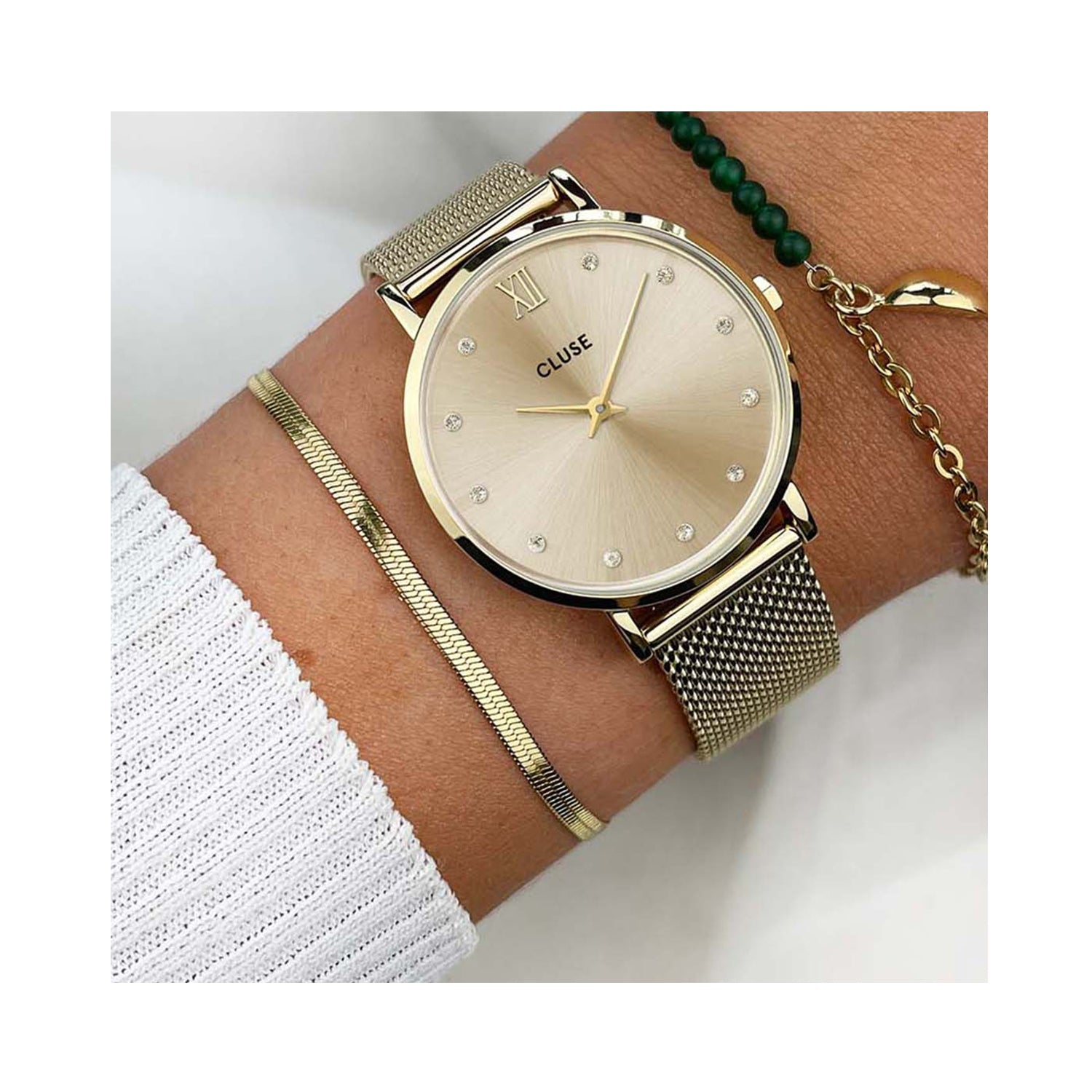 Watch Minuit Mesh - Crystals & Gold