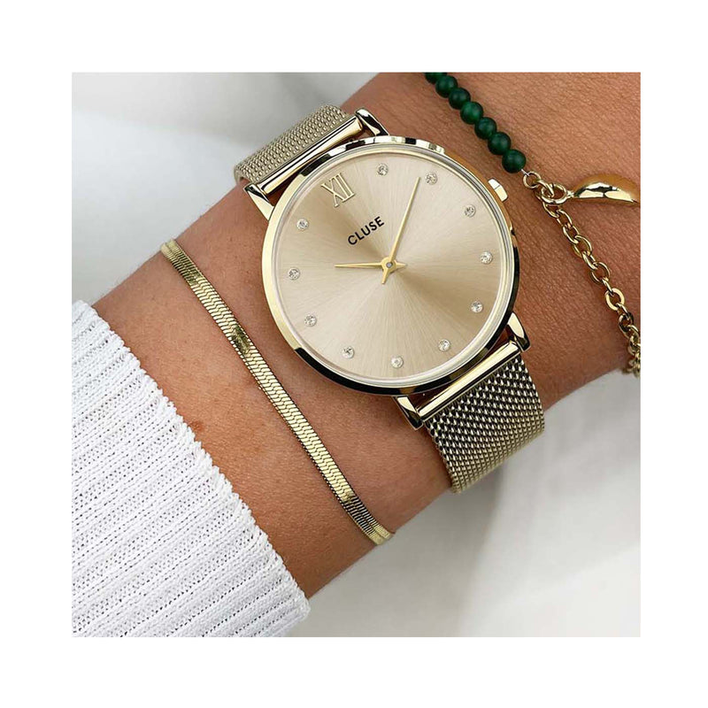 Watch Minuit Mesh - Crystals & Gold
