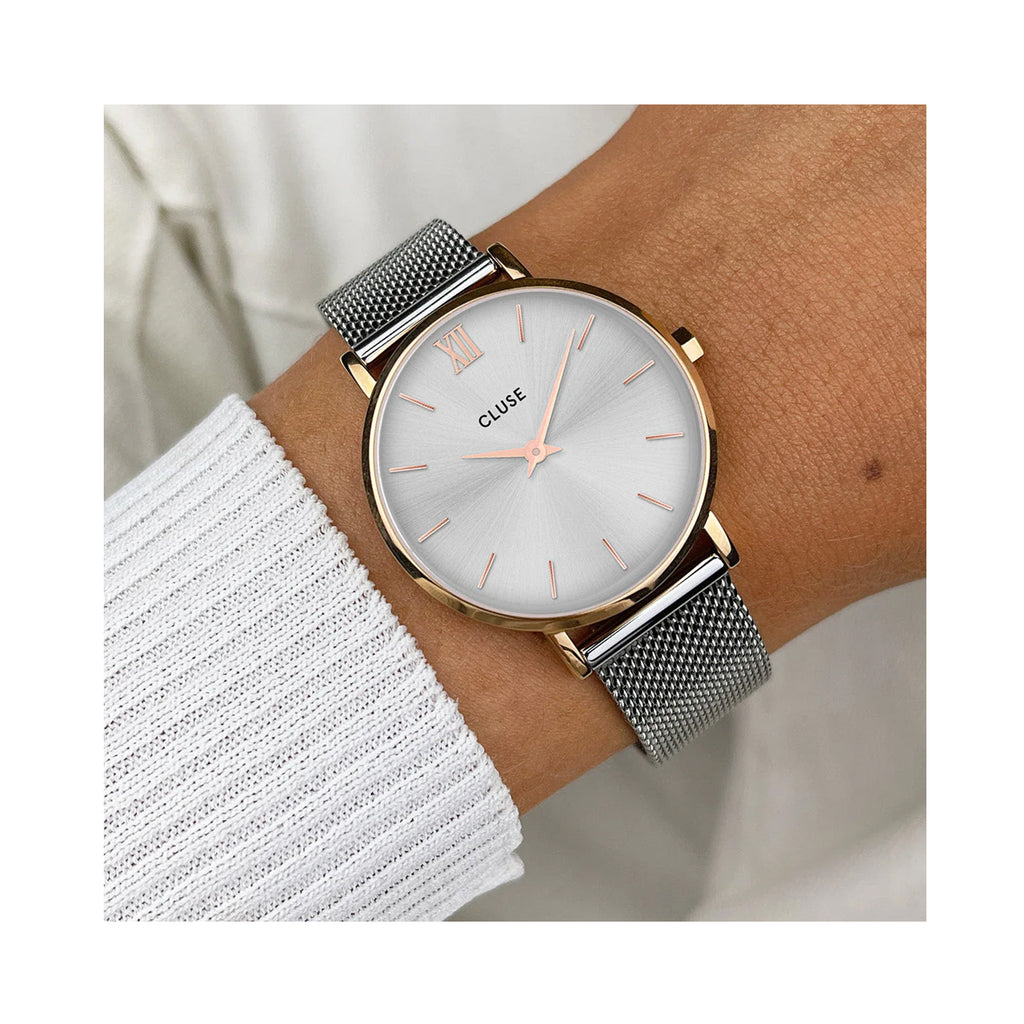 Watch Minuit Mesh - Rose Gold / Silver