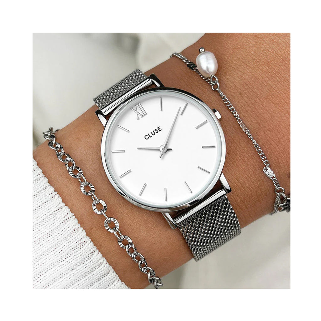 Watch Minuit Mesh - Silver / White