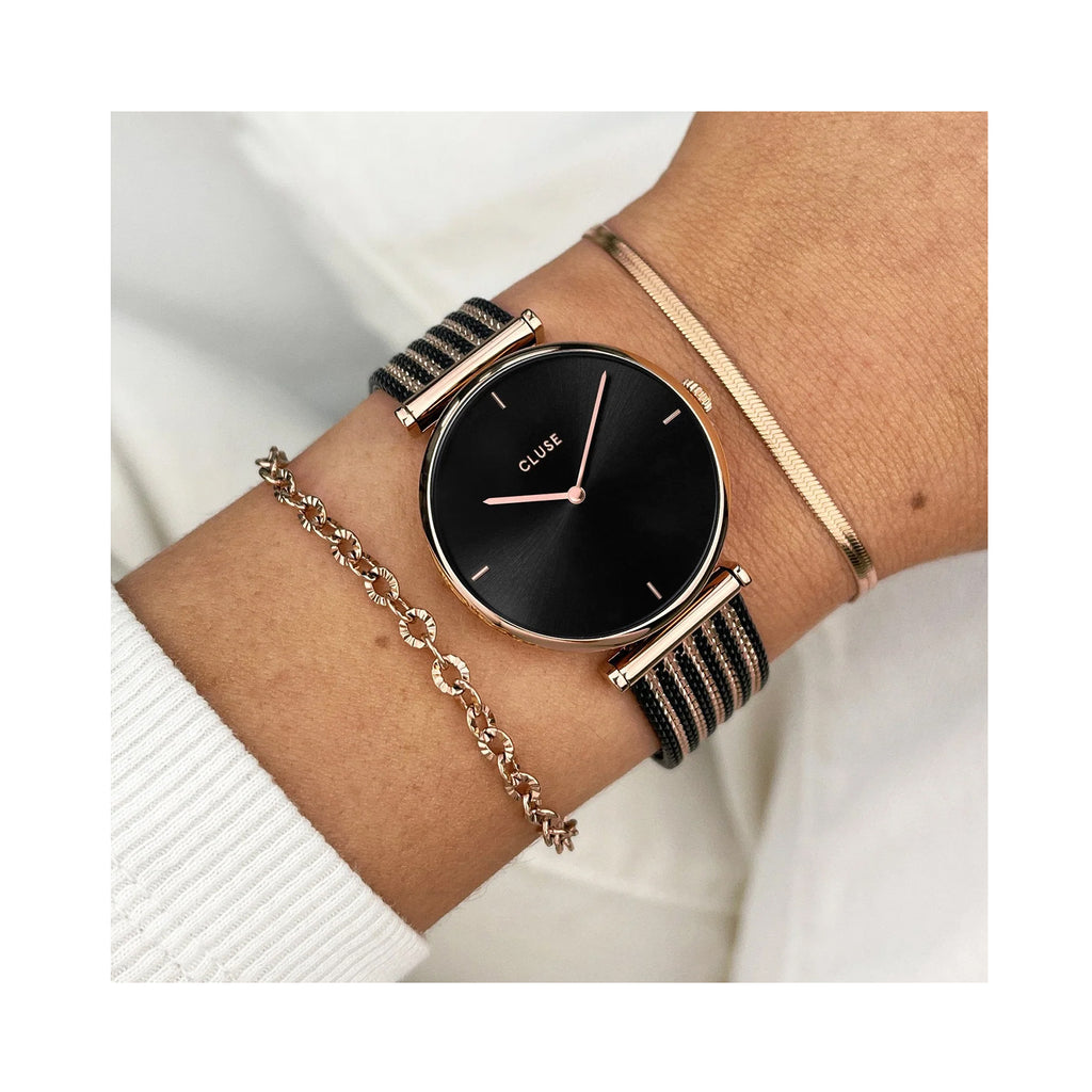 Watch Triomphe Mesh - Bicolor Rose Gold Black / Black