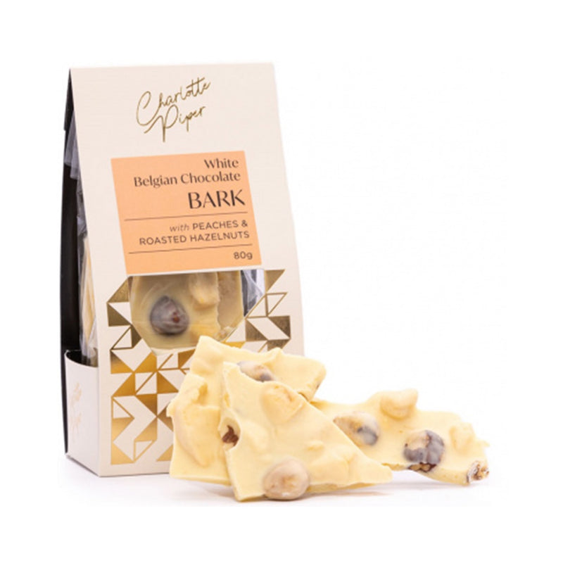 White Chocolate Bark 80g - Peach & Hazelnut