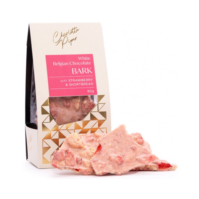 White Chocolate Bark 80g - Strawberry Shortbread