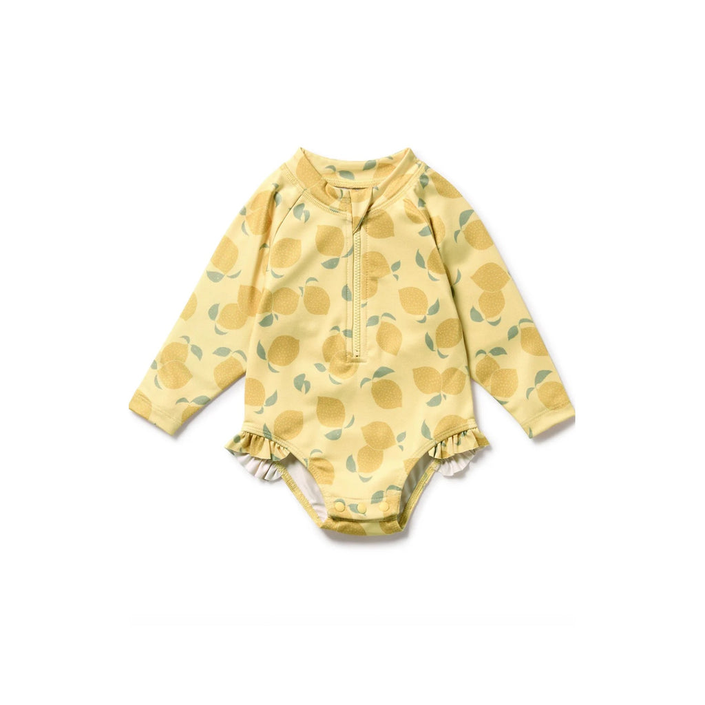 Baby Long Sleeve Swimsuit - Lemon Drop
