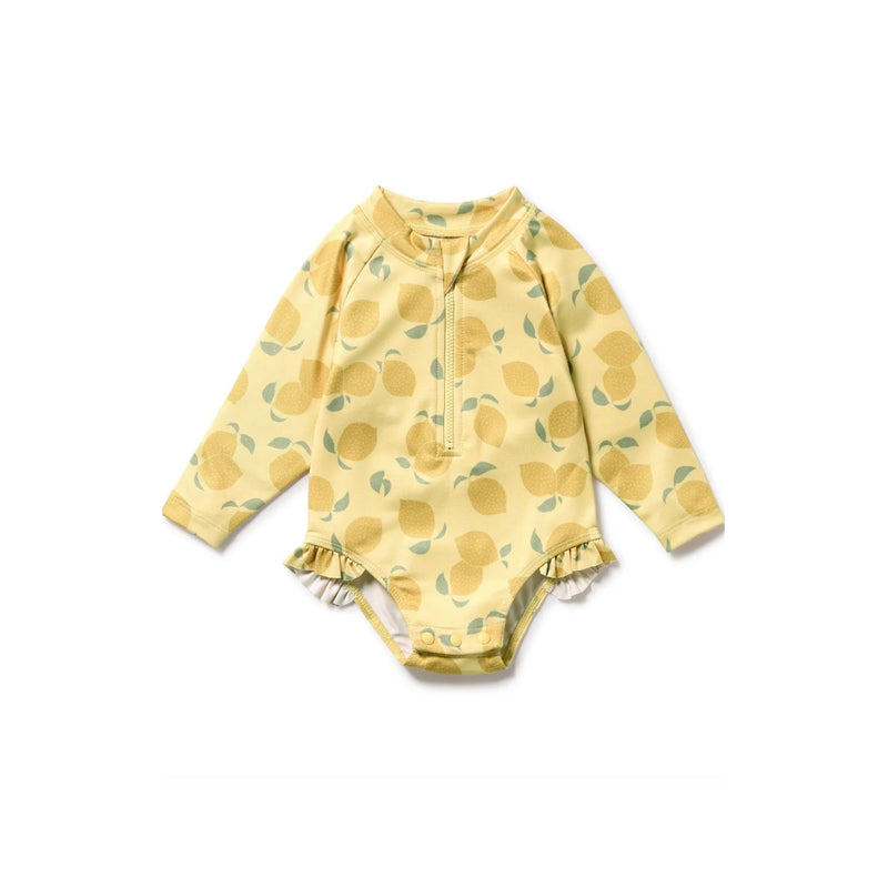 Baby Long Sleeve Swimsuit - Lemon Drop