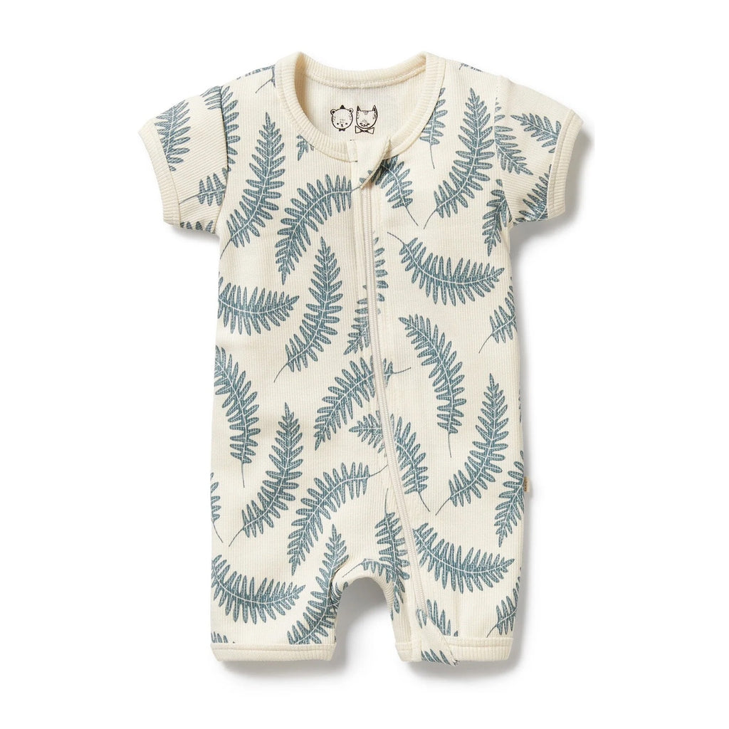 Baby Boyleg Zipsuit - Little Fronds