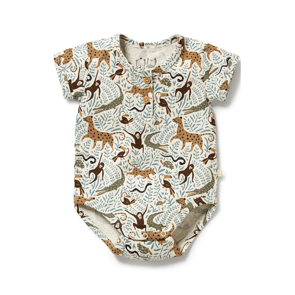 Baby Henley Bodysuit - Mini Jungle