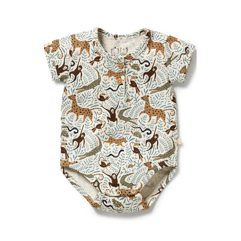 Baby Henley Bodysuit - Mini Jungle