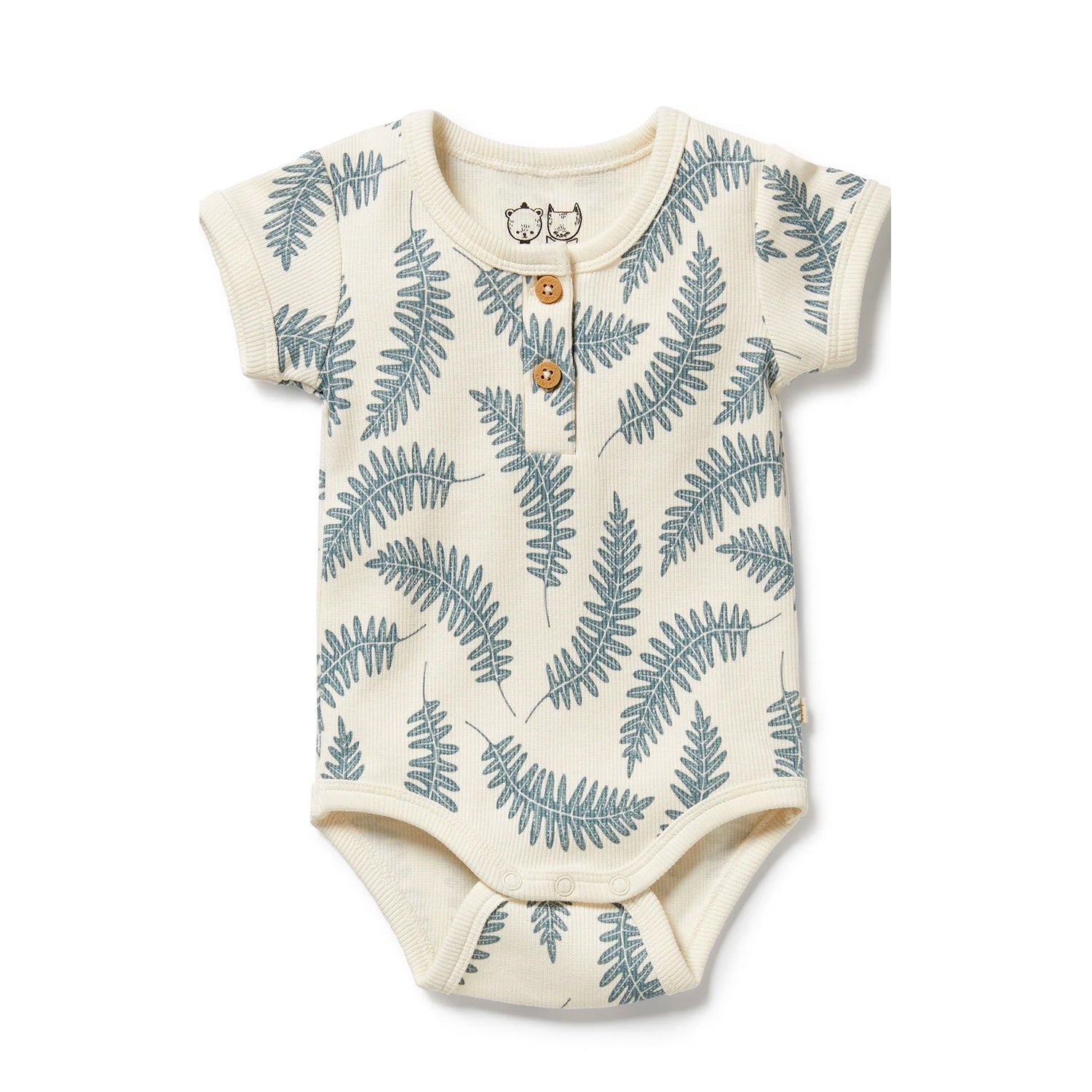 Baby Henley Bodysuit - Little Fronds