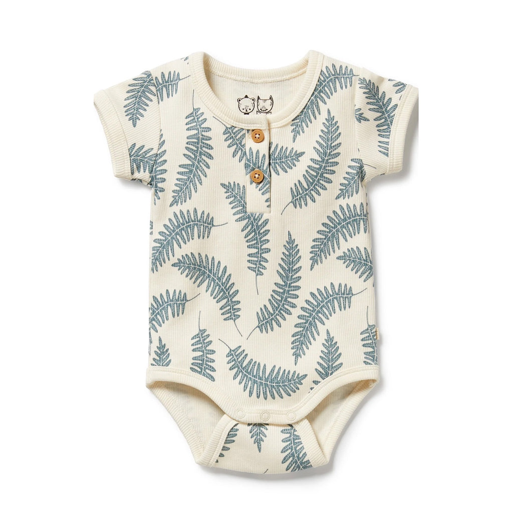 Baby Henley Bodysuit - Little Fronds