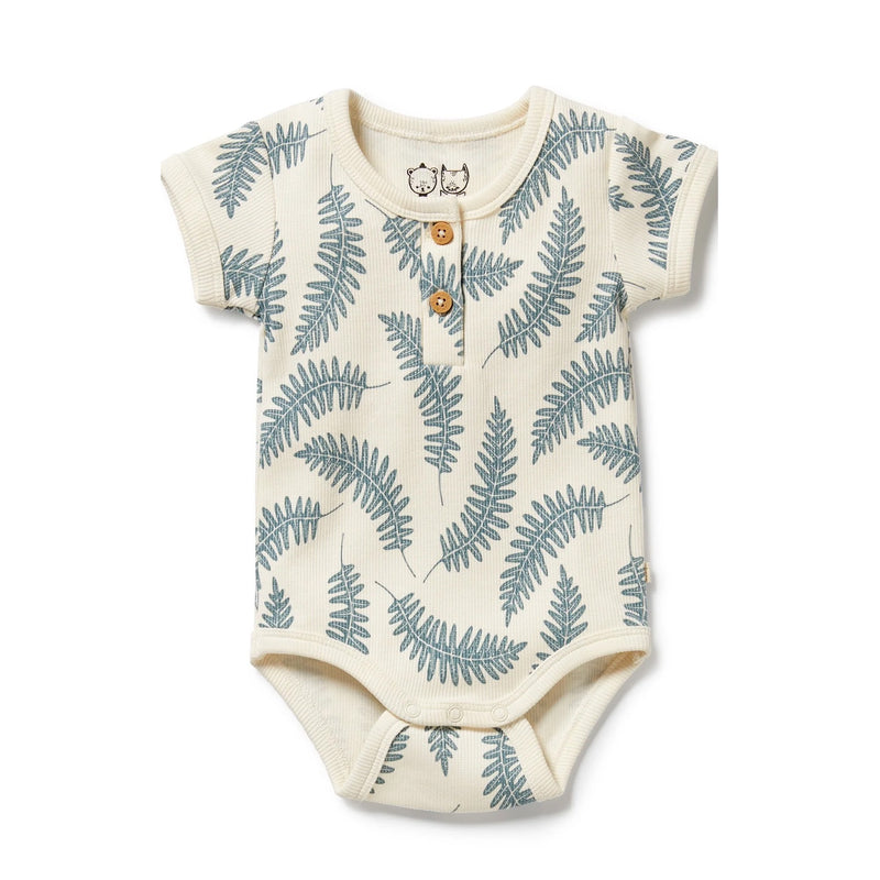 Baby Henley Bodysuit - Little Fronds