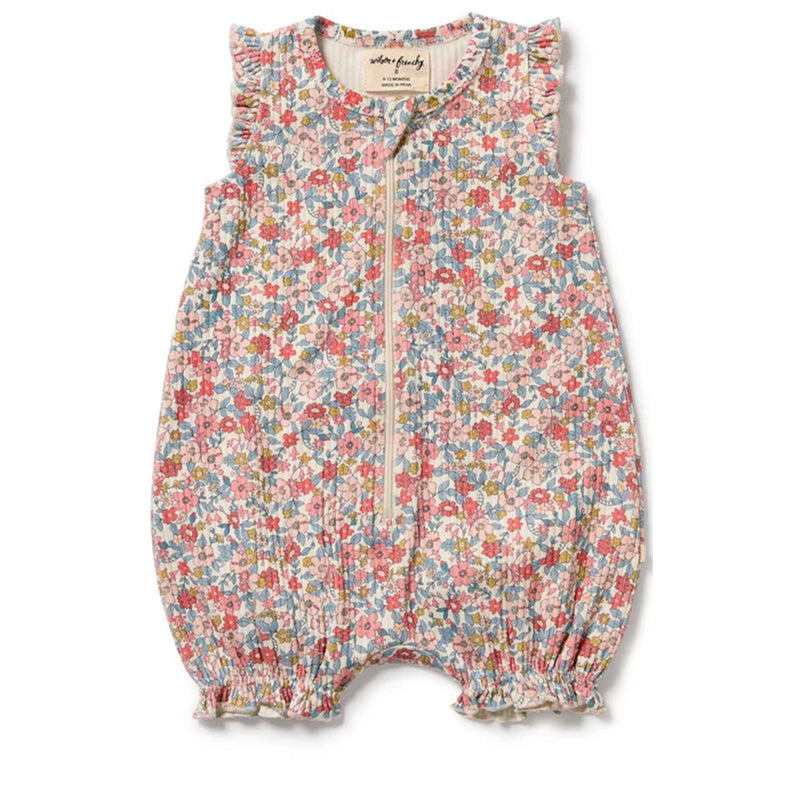 Baby Ruffle Zipsuit - Summer Bloom