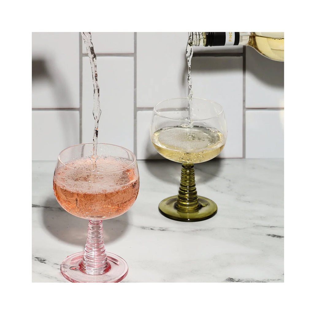Wine Glasses Set 2 'The Romy' - Olive