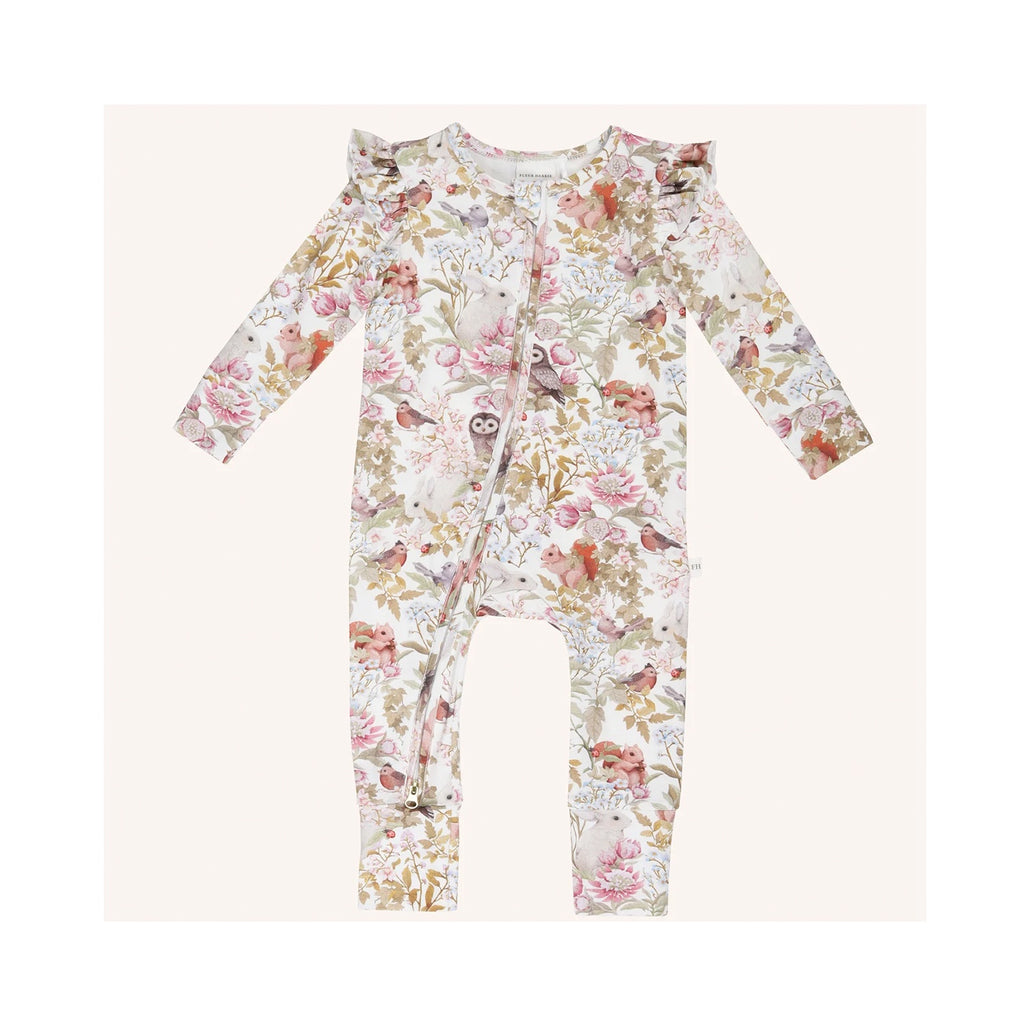 Baby Precious Frill coverall - Woodlands Marshmallow
