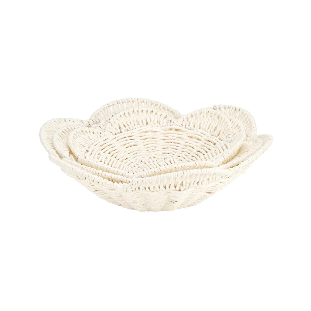 Woven Bowl Set 3 Papier - White