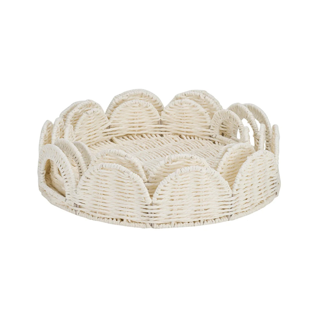 Woven Tray Set 3 Papier - White