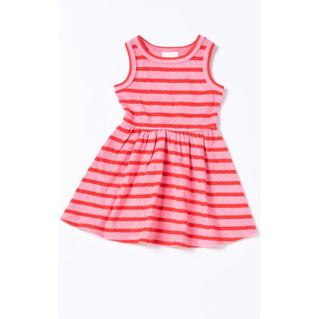 Baby Dress Wren Terry Stripe - Pink