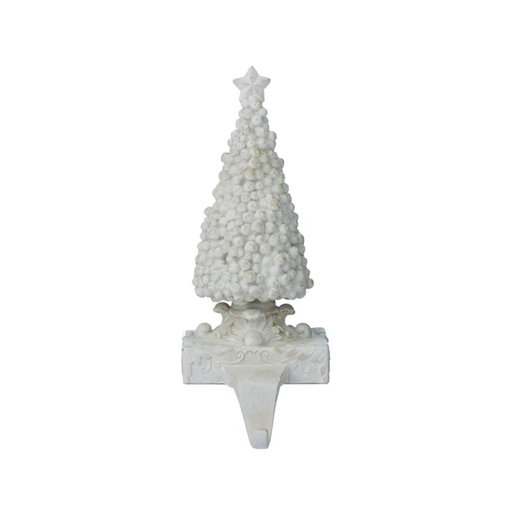 Xmas Tree Stocking Holder Res 26cm White