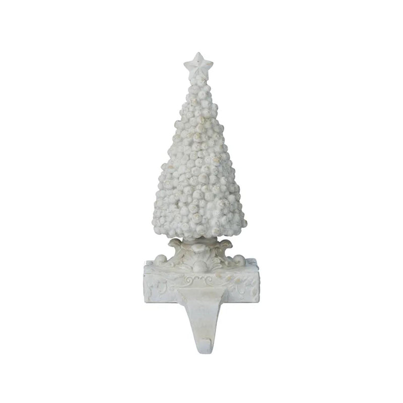 Xmas Tree Stocking Holder Res 26cm White