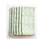 Napkin Set 4 Flower Paisley - Laurel Green