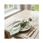 Napkin Set 4 Flower Paisley - Laurel Green