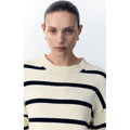 Knit Lauren Stripe - Milk & Black