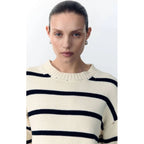 Knit Lauren Stripe - Milk & Black