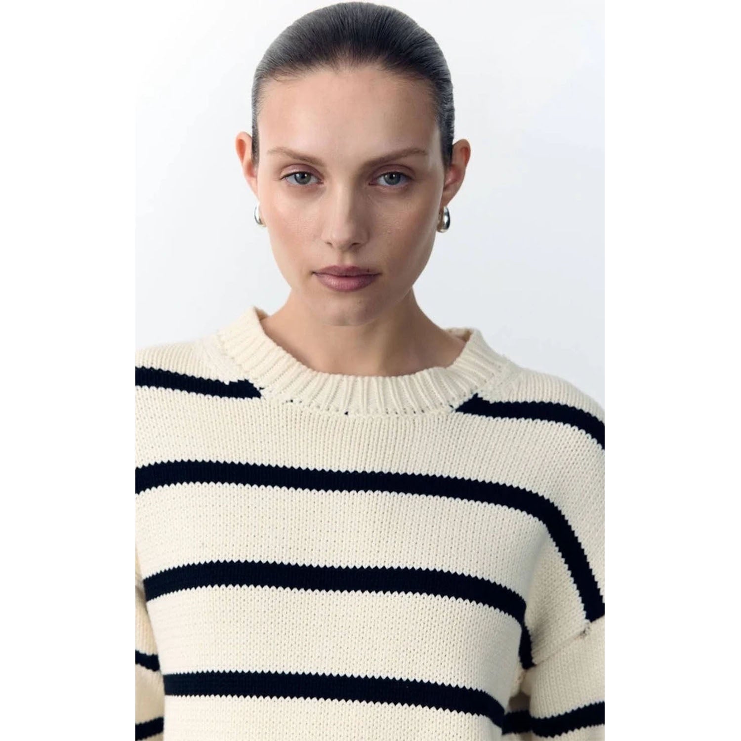 Knit Lauren Stripe - Milk & Black