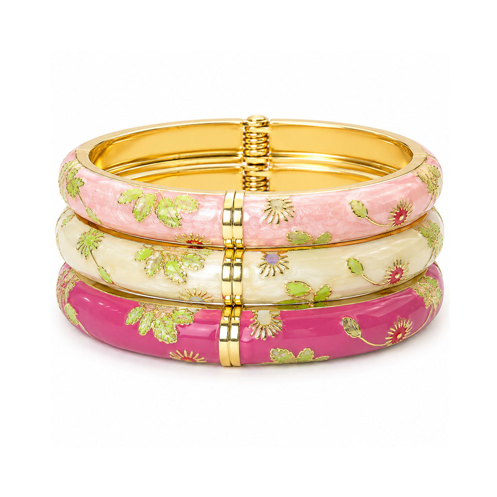Bangle Enamel - Vine Dark Pink