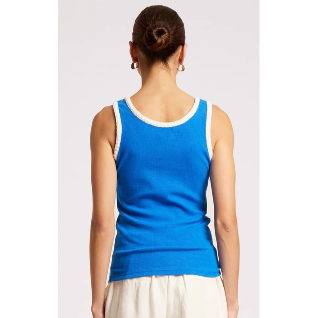 Tank Maris Stitched - Marine / White