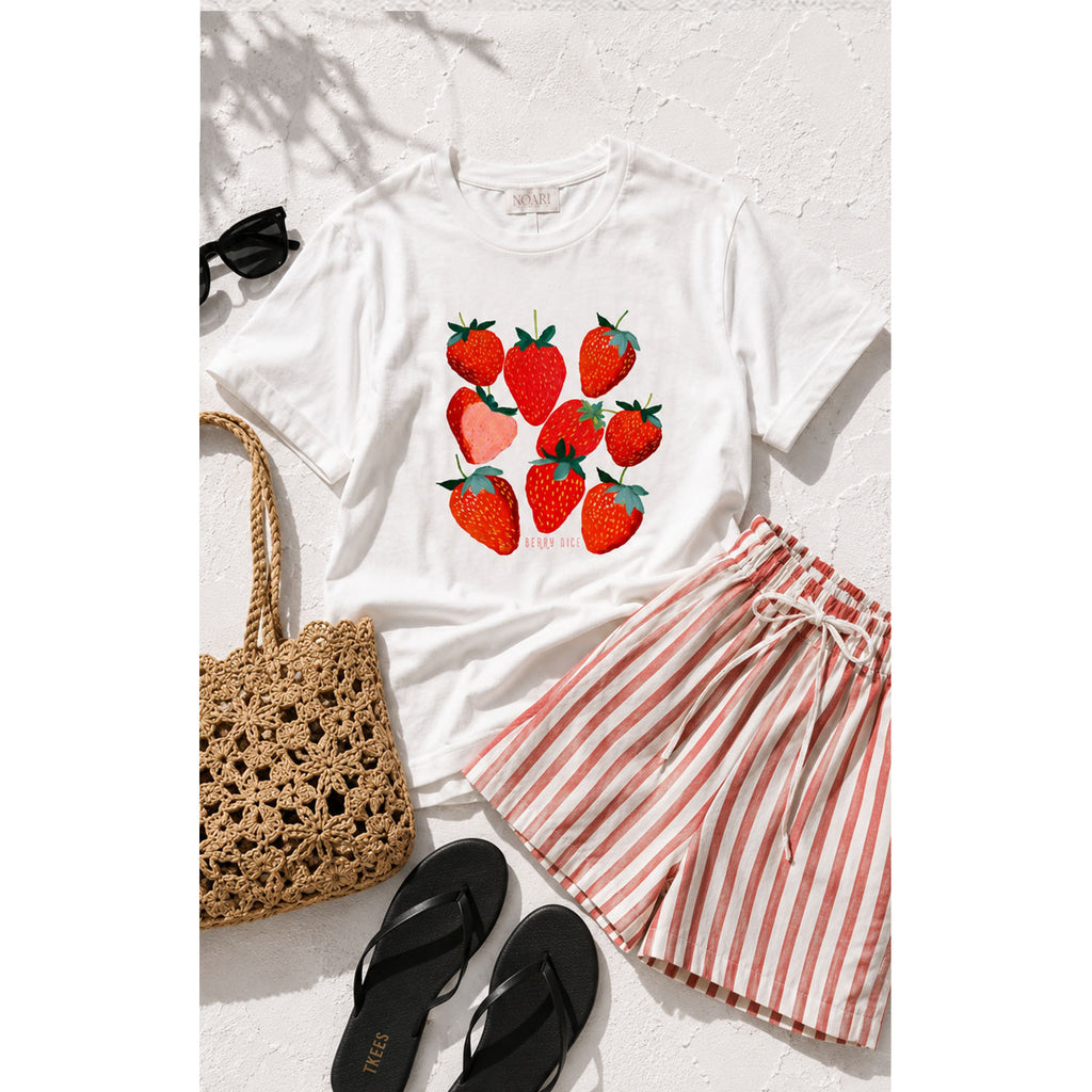 TShirt White - Strawberries Berry Cute