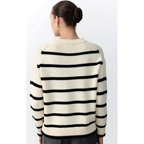 Knit Lauren Stripe - Milk & Black