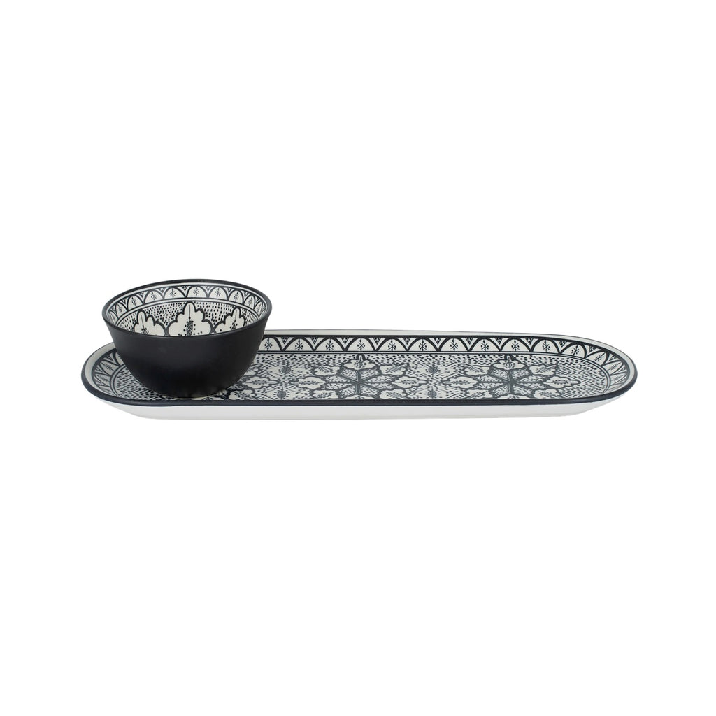 Serving Set Ceramic Aleah - Black & White