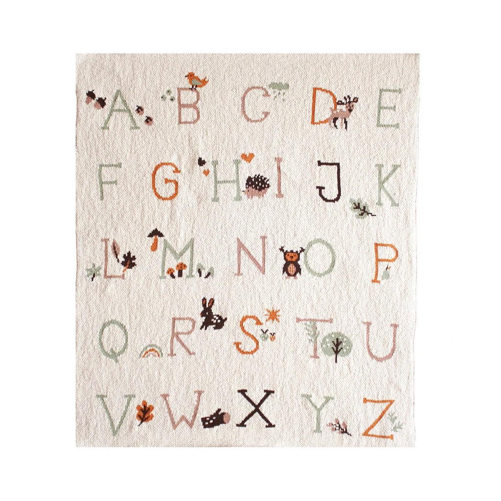 Baby Blanket - Alphabet Natural