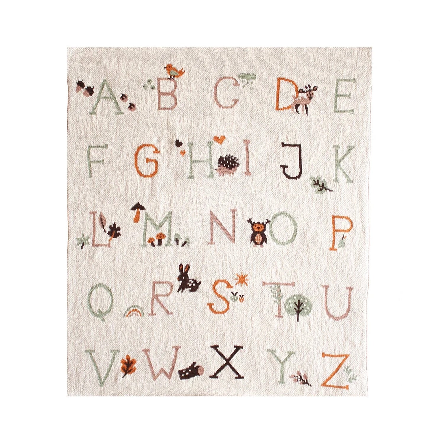 Baby Blanket - Alphabet Natural
