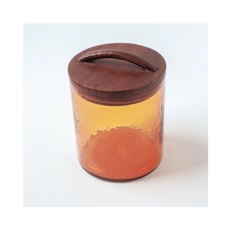 Canister Handblown Glass Small - Amber