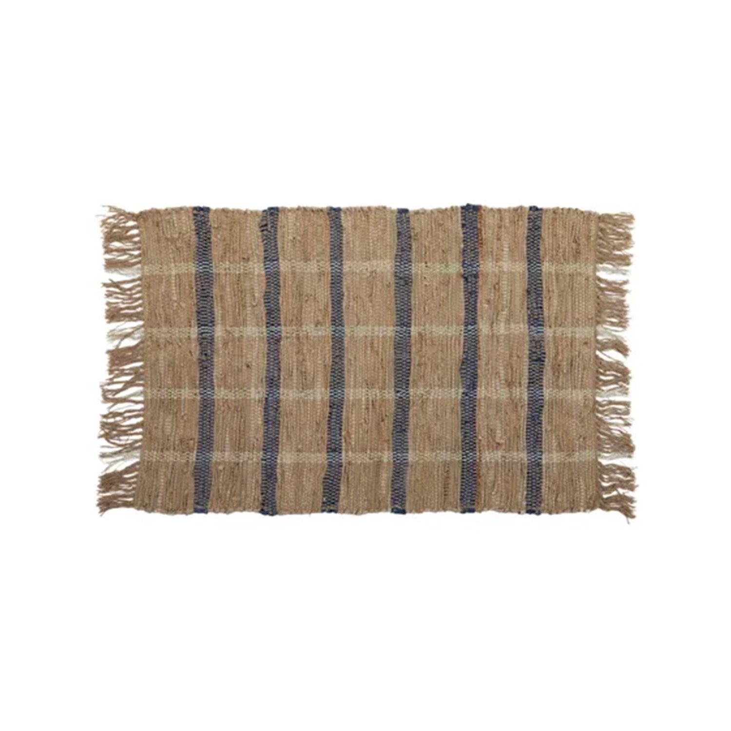 Rug Leather Anni 60x90cm - Natural & Navy