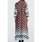 Dress Rossellini - Blue Brown Geo