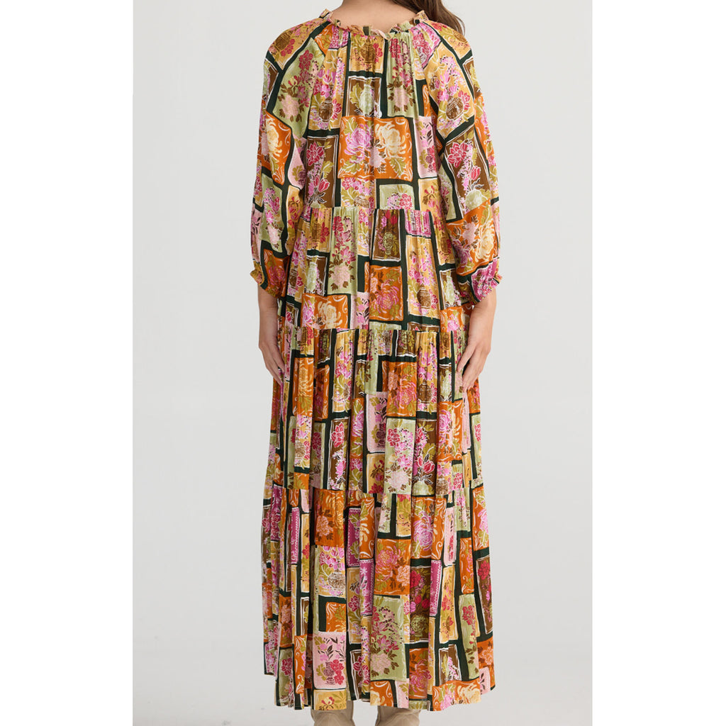 Dress Damascus Mid Sleeve - Postcard Petals