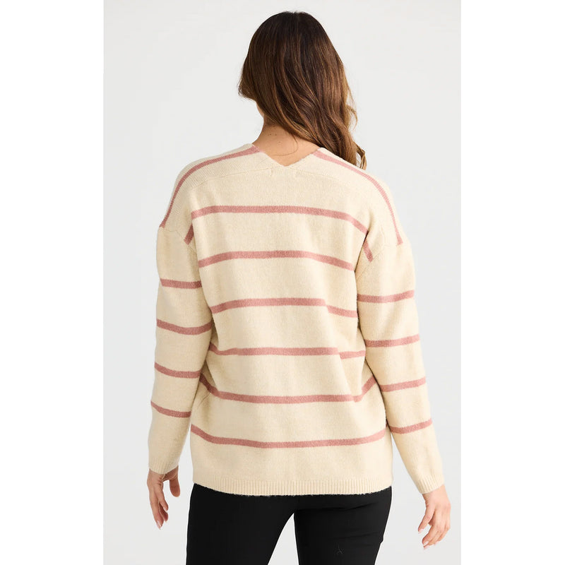 Knit Hallie - Off White & Rose