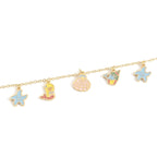 Kids Bracelet Gold Plated Charm - Beach Days