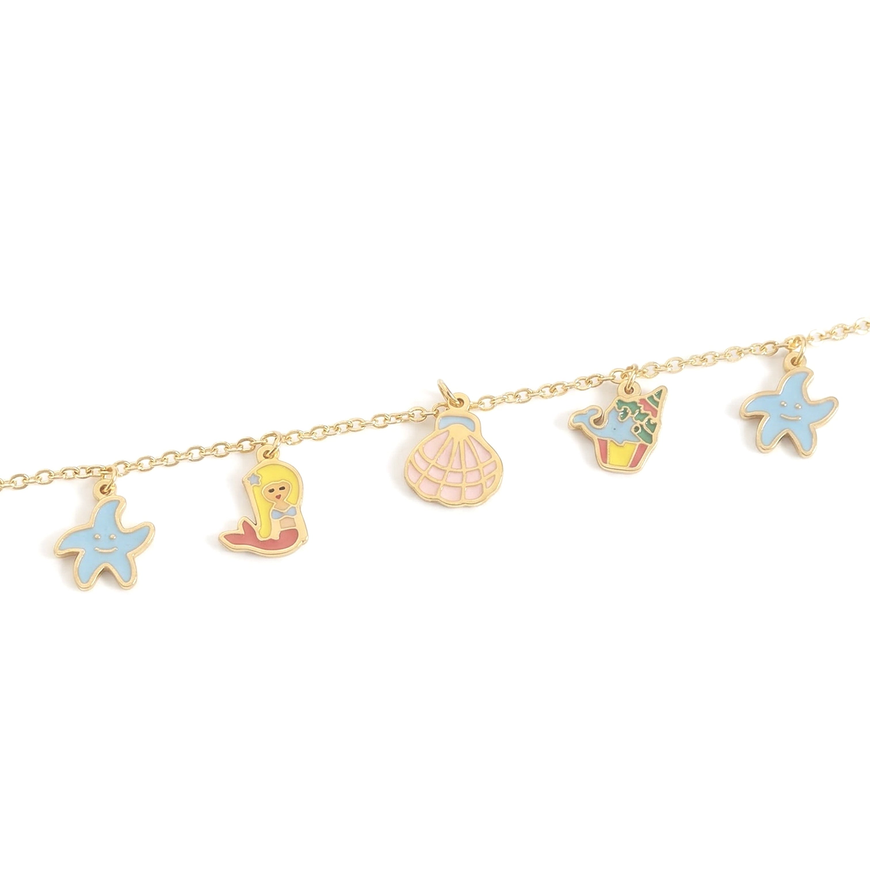 Kids Bracelet Gold Plated Charm - Beach Days