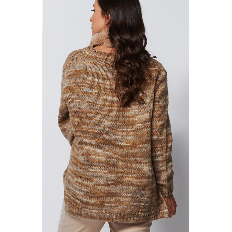 Jumper VNeck Leonardo Beige Chocolate