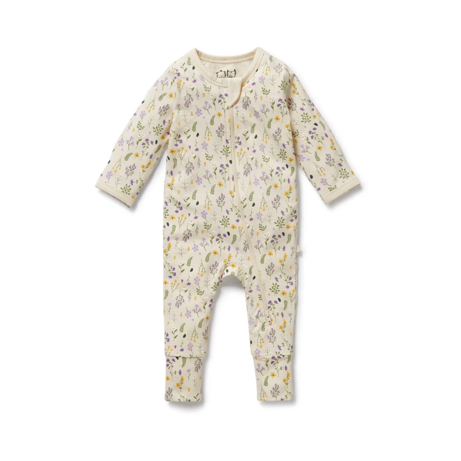 Baby Zipsuit Organic Cotton Jersey - Bella Floral